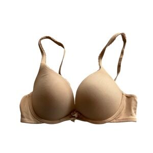 Victoria's Secret Body by Victoria Push-Up Bra Women 34B Tan Nude Lace Trim